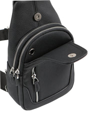 WEST CROSSPACK SERİSİ - DERİ ÇAPRAZ OMUZ ÇANTASI - SİYAH