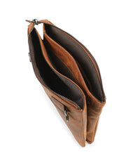 BROOKLYN SERİSİ - DERİ EL ÇANTASI - KAHVE