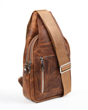 WEST CROSSPACK SERİSİ - DERİ ÇAPRAZ OMUZ ÇANTASI - KAHVE