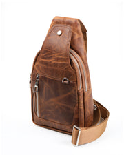 WEST CROSSPACK SERİSİ - DERİ ÇAPRAZ OMUZ ÇANTASI - KAHVE