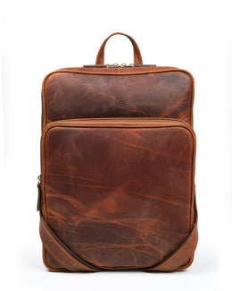 APEXİA SERİSİ - DERİ SIRT ÇANTASI - KAHVE