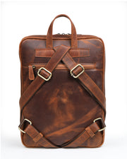 APEXİA SERİSİ - DERİ SIRT ÇANTASI - KAHVE