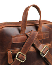 APEXİA SERİSİ - DERİ SIRT ÇANTASI - KAHVE