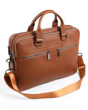 EVEREST SERİSİ - DERİ LAPTOP VE EVRAK ÇANTASI - TABA