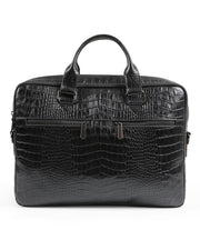 EVEREST SERİSİ - DERİ LAPTOP VE EVRAK ÇANTASI - SNAKE DESENLİ- SİYAH