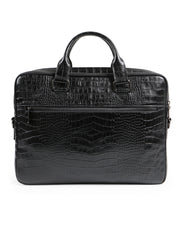 EVEREST SERİSİ - DERİ LAPTOP VE EVRAK ÇANTASI - SNAKE DESENLİ- SİYAH