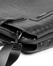 MİSTİRAL SERİSİ - DERİ LAPTOP VE EVRAK ÇANTASI - SNAKE DESENLİ -SİYAH