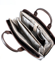 MİSTİRAL SERİSİ - DERİ LAPTOP VE EVRAK ÇANTASI - KAHVE