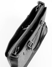 ORİON SERİSİ - DERİ LAPTOP VE EVRAK ÇANTASI - SNAKE DESENLİ SİYAH