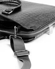 ORİON SERİSİ - DERİ LAPTOP VE EVRAK ÇANTASI - SNAKE DESENLİ SİYAH