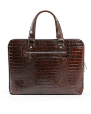 ORİON SERİSİ - DERİ LAPTOP VE EVRAK ÇANTASI - SNAKE DESENLİ - ACI KAHVE