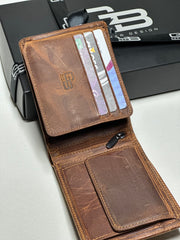 LOTUS SERİSİ DERİ CÜZDAN - FINDIK KAHVE