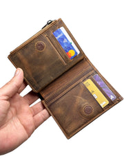 ZİPPER SERİSİ DERİ CÜZDAN - FINDIK KAHVE