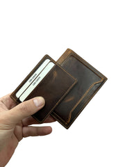 DİKEY KANGURU SERİSİ DERİ CÜZDAN - KOYU KAHVE