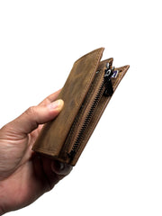 ZİPPER SERİSİ DERİ CÜZDAN - FINDIK KAHVE