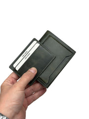 DİKEY KANGURU SERİSİ DERİ CÜZDAN - YEŞİL CRAZY