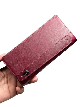 BRUGE SERİSİ DERİ CÜZDAN - PARLAK BORDO