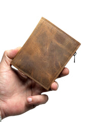 ZİPPER SERİSİ DERİ CÜZDAN - FINDIK KAHVE