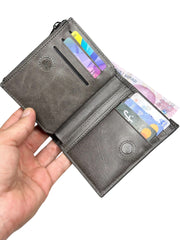 ZİPPER SERİSİ DERİ CÜZDAN - GRİ