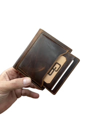 DİKEY KANGURU SERİSİ DERİ CÜZDAN - KOYU KAHVE