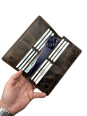 BRUGE SERİSİ DERİ CÜZDAN - KOYU KAHVE CRAZY