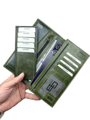 DOHA SERİSİ DERİ CÜZDAN - YEŞİL CRAZY