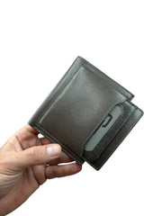 DİKEY KANGURU SERİSİ DERİ CÜZDAN - GRİ